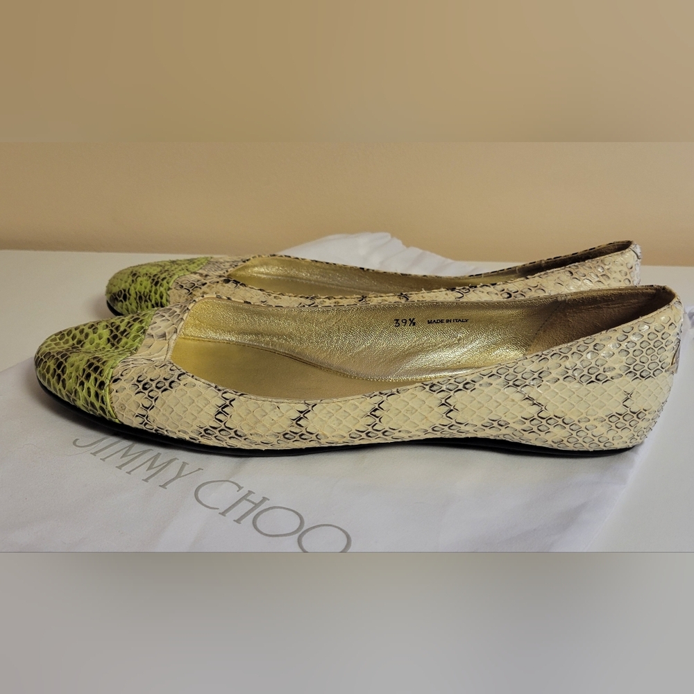 Jimmy Choo Snakeskin Flats - Picture 2 of 7